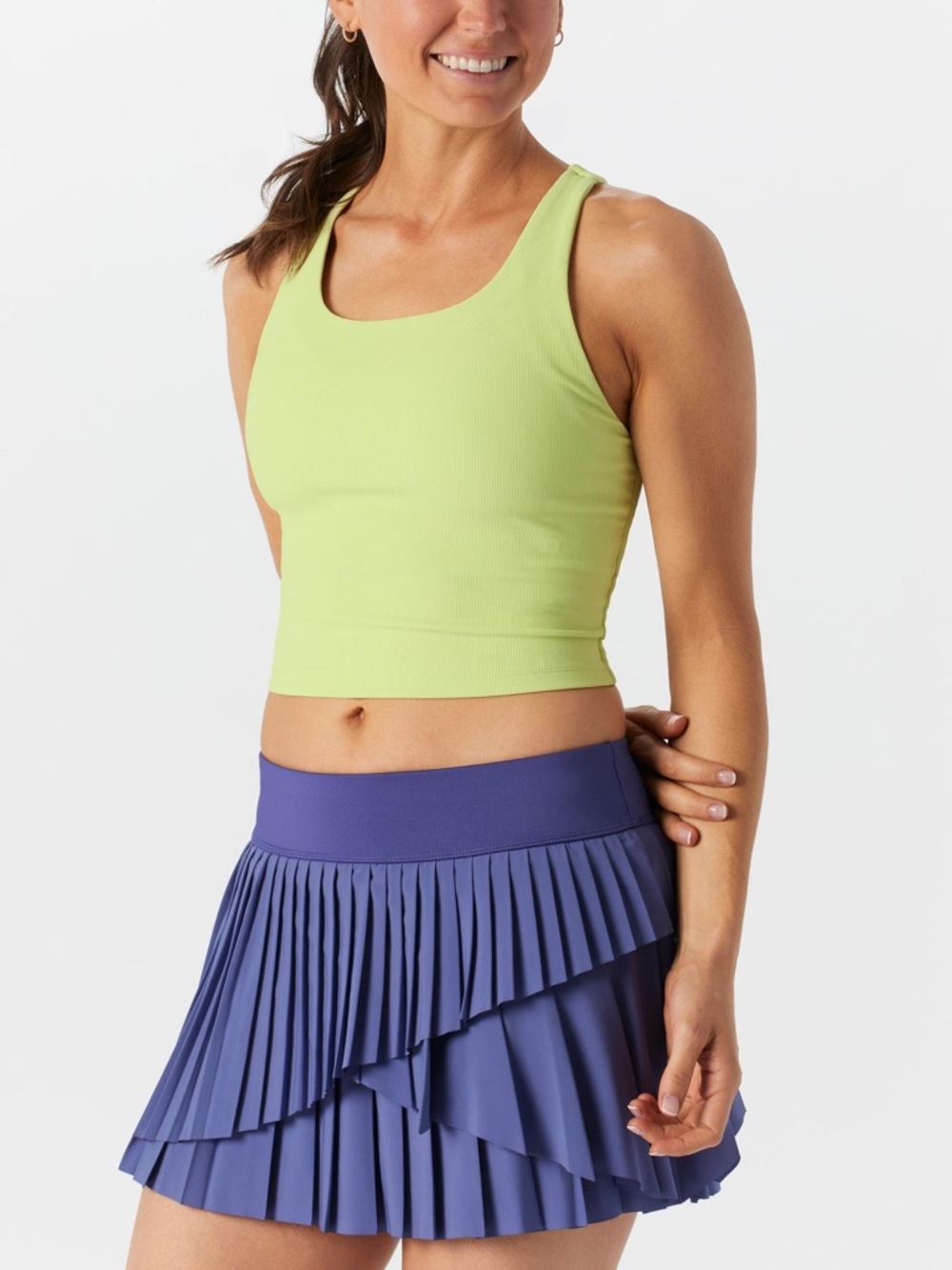 NEW FILA $65 medium challenger longline sports bra womens tennis UPF 50+ top